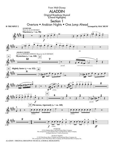 Aladdin (Choral Highlights) (from Aladdin: The Broadway Musical) (arr. Mac Huff) - Drums